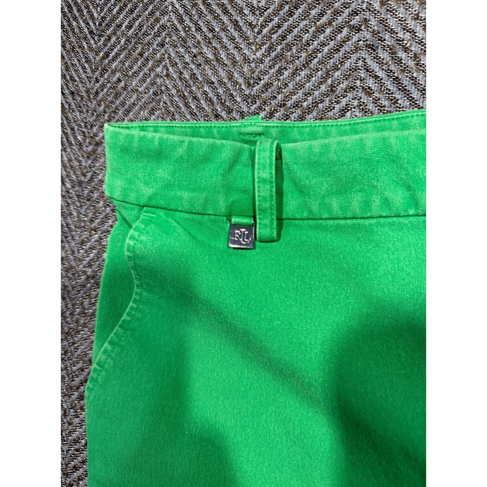 Lauren Ralph Lauren Shorts Womens 10P Green Cotton Petite Pockets Zip Fly - Picture 2 of 5
